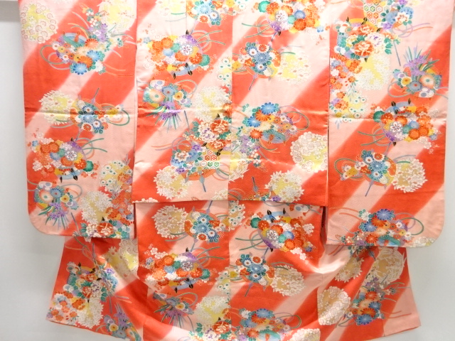 NK991アンティーク子供着物着丈104センチ裄丈55センチ正絹 アンティークこども着物レンタル 結々 – 七五三・ハーフ成人式